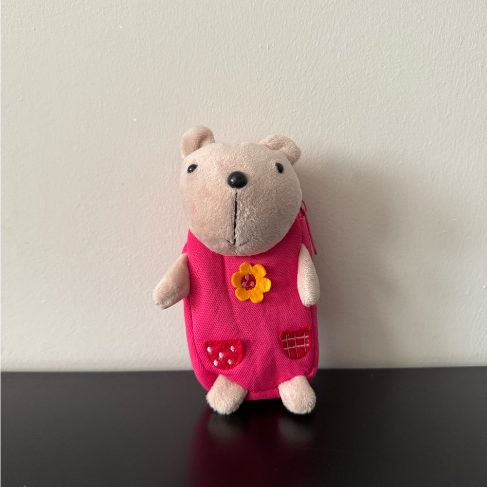 Pink and White Bear Phone Pouch